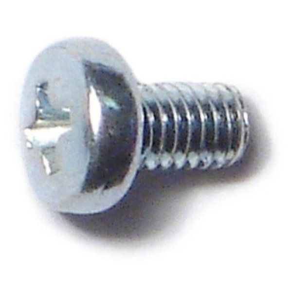 Midwest Fastener M3-0.50 x 5 mm Phillips Pan Machine Screw, Zinc Plated Steel, 50 PK 51530